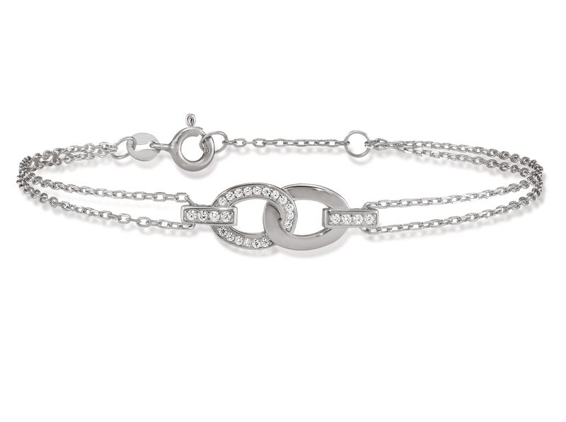 Bracelet Argent Et Oxydes De Zirconium