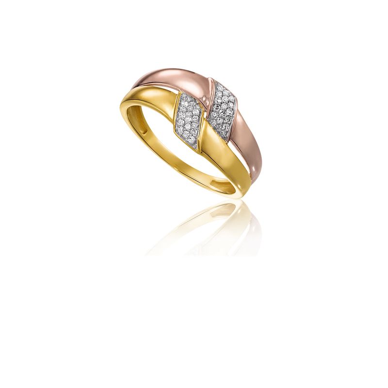 Bague 2 Ors 750 Millièmes Rhodié Et Diamants